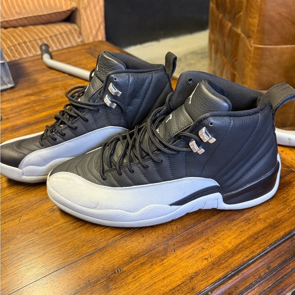 Jordan 12 Retro Barrons. Grey On Black - Picture 2 of 7